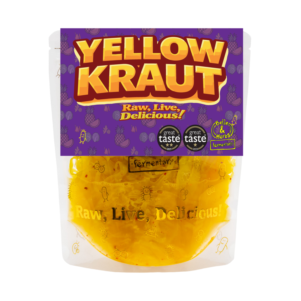 Belle & Herbs Yellow Kraut jar - turmeric and ginger sauerkraut